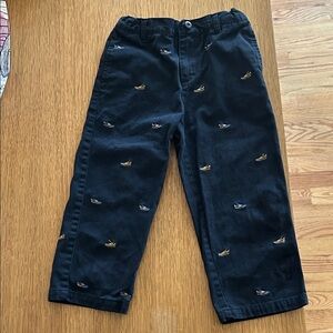 Kitestrings Navy Blue Kids Embroidered Pants